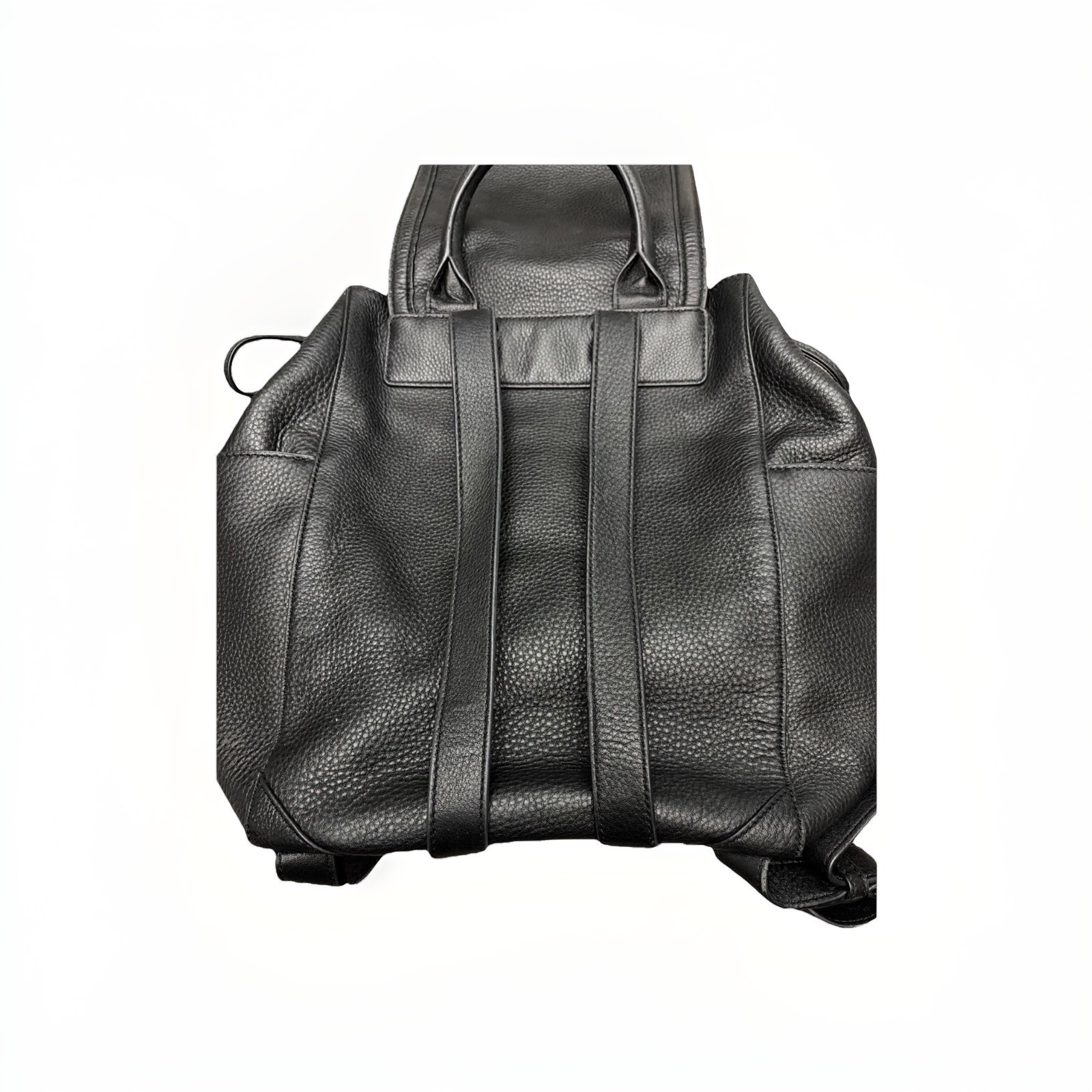 Tory Burch Black Pebbled Leather Backpack Handbag