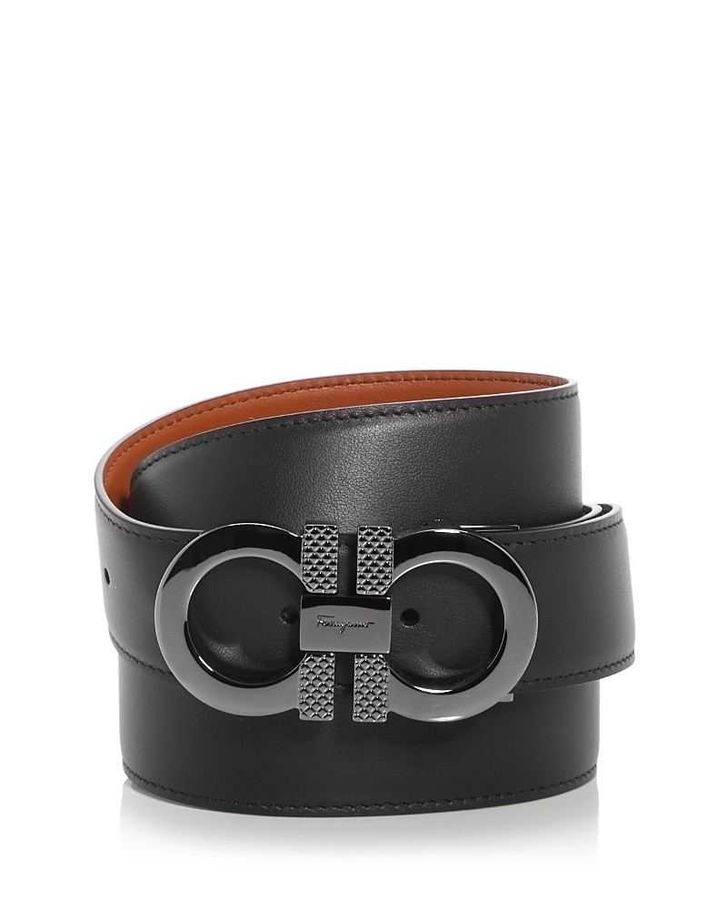 Salvatore Ferragamo Men’s Double Gancini Reversible Leather Belt 80 cm / 32 in