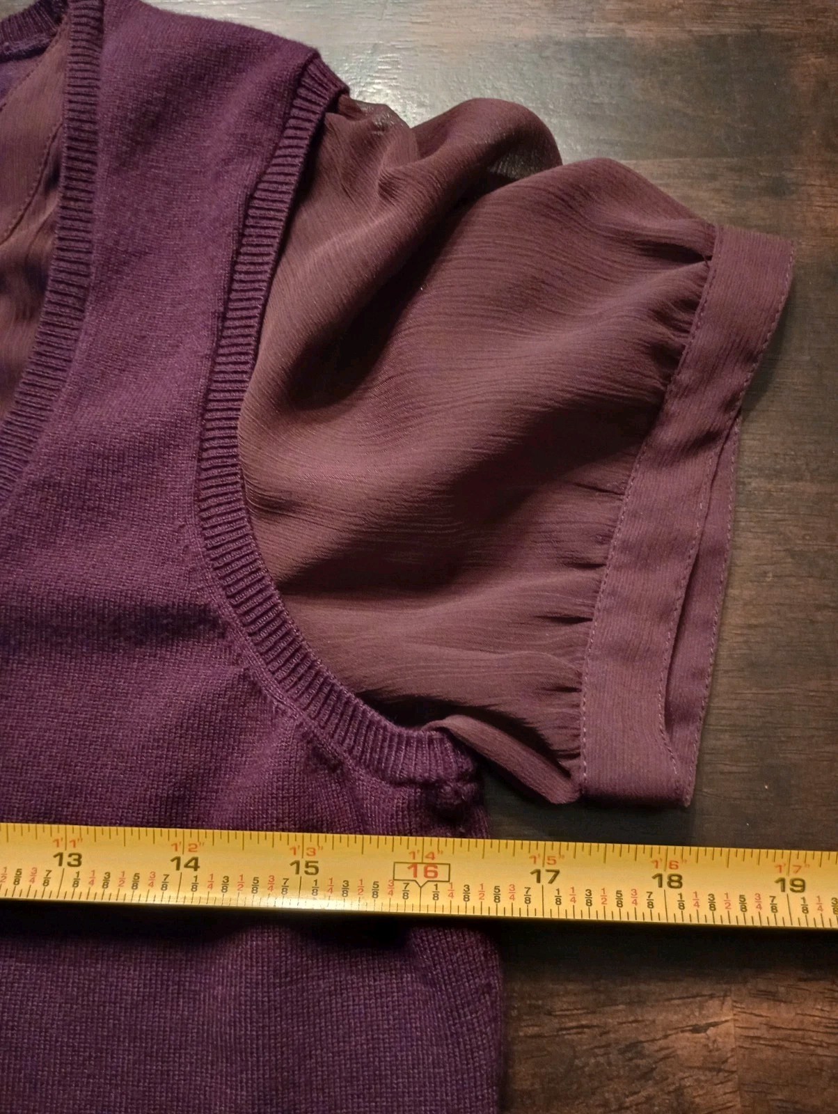 GEORGE Purple Lightweight Knit Scoop Neck Cap Sleeve Solid Top Women’s L