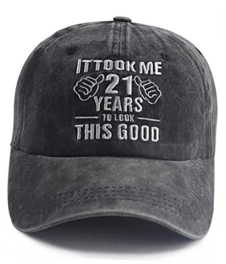 XacaYuerp It Took Me 21 Years to Look This Good One Size 21th Embroidery Black
