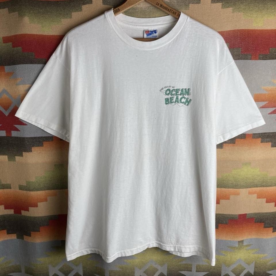 Vintage 90s Ocean Beach San Diego California White T-shirt | Size Mens XL USA