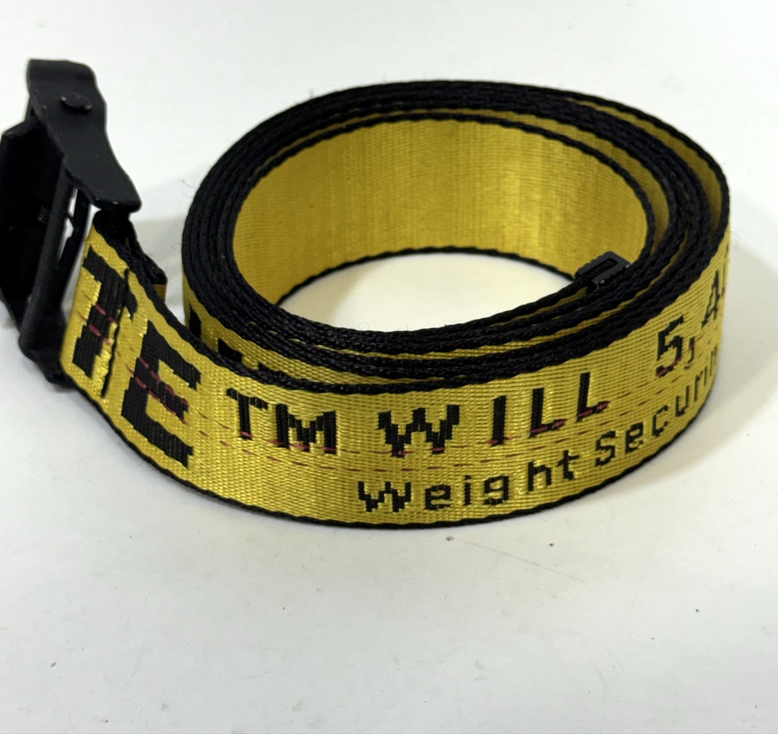 Off-White Industrial Belt Men’s Yellow Black Nylon Adjustable 78 inch