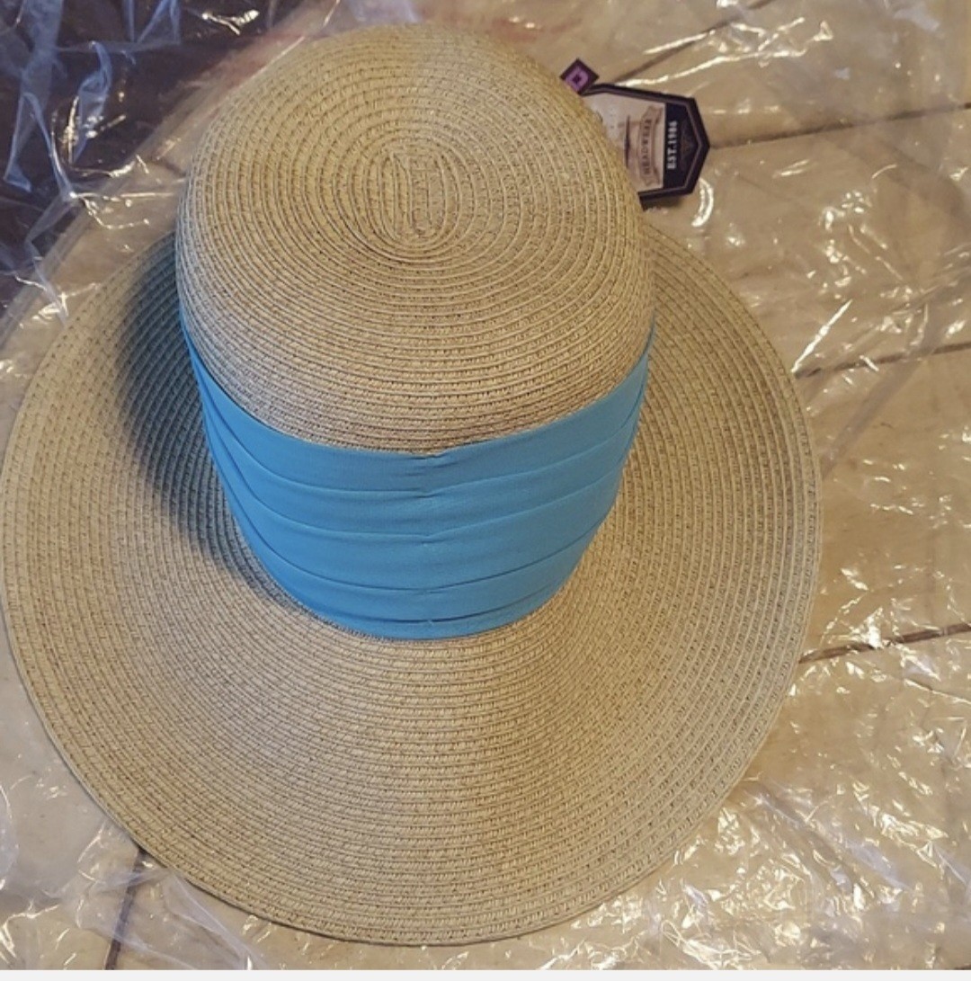 Sun N’ Sand Paper Braid Straw Chiffon Visor Hat UPF 50+ NWT RETIRED 1 Left!