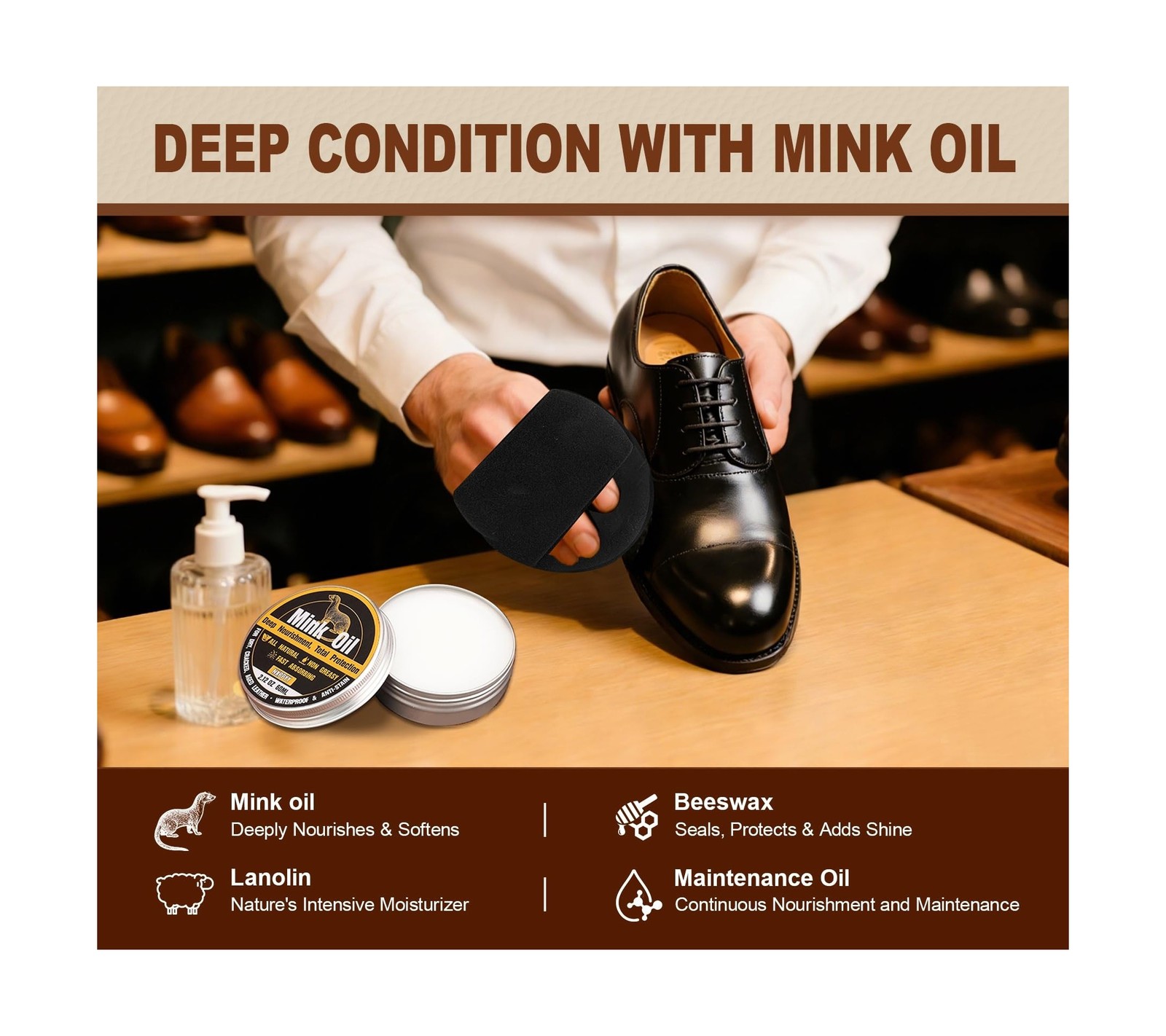 Leather Boot Care Kit, Mink Oil & Saddle Soap for Leather Cleaning & Leather …