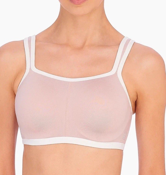 Natori 731050 Yogi Sports Bra Convertible Underwire Sz 32DD Mocha/Ivory