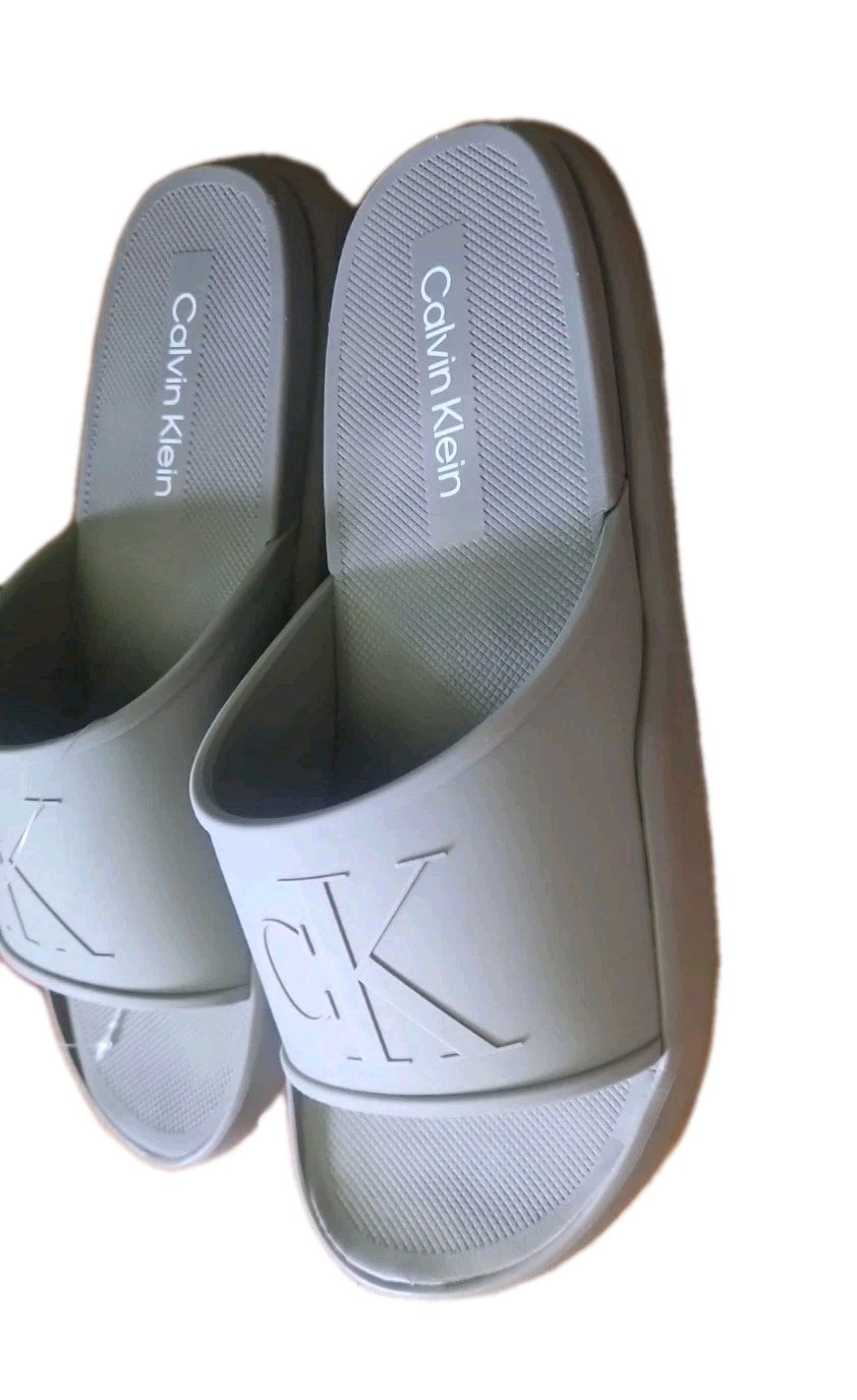 Calvin Klein Men’s CMMILORN-M Slip-On Slide Sandals Medium Naturall SZ 11 New