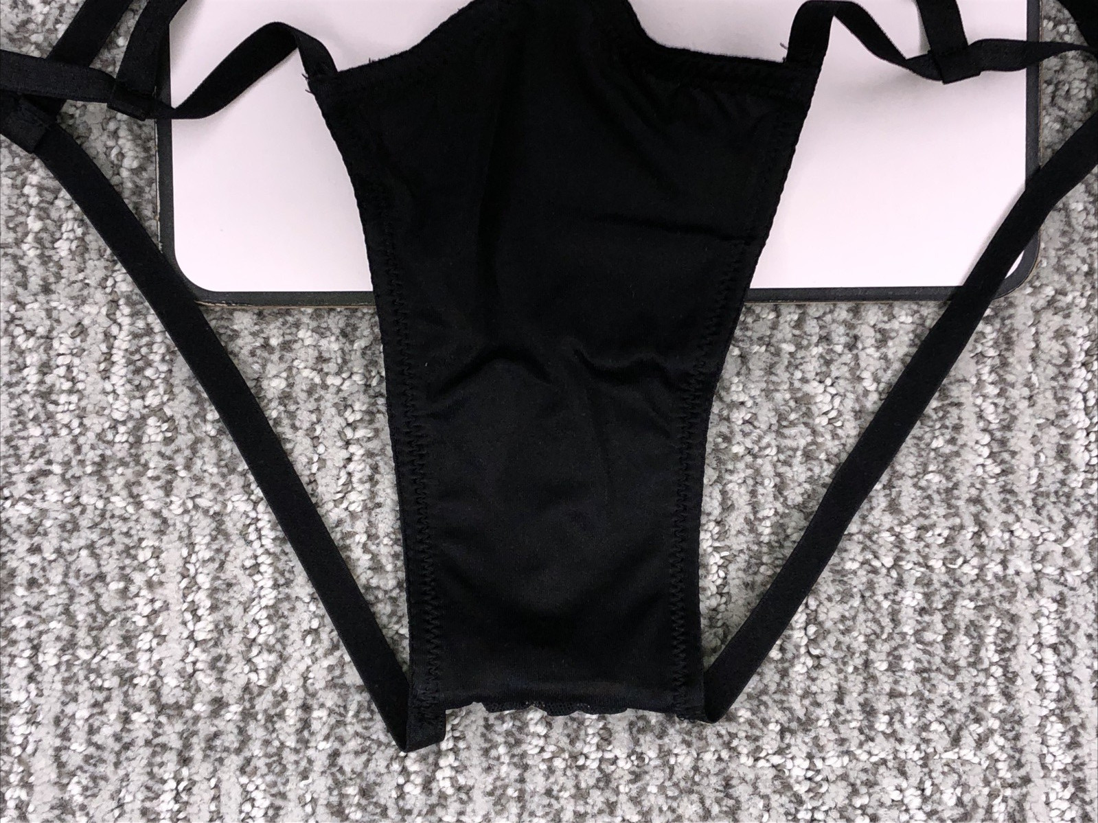 Victoria’s Secret NWT Strappy High Leg Hardware Cheeky Panty XXL Black Sexy