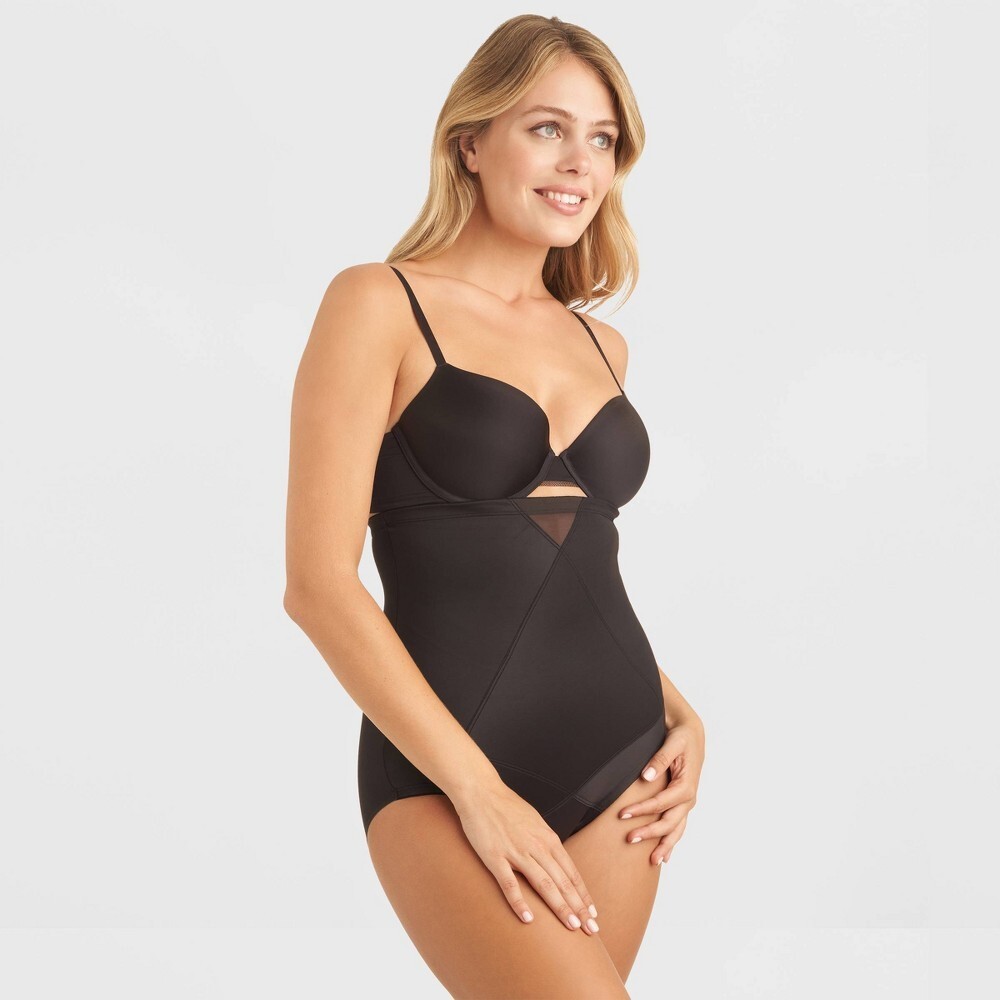 SlimShaper by Miracle Brands Women’s High-Waisted Tummy Tuck Briefs Black Lg