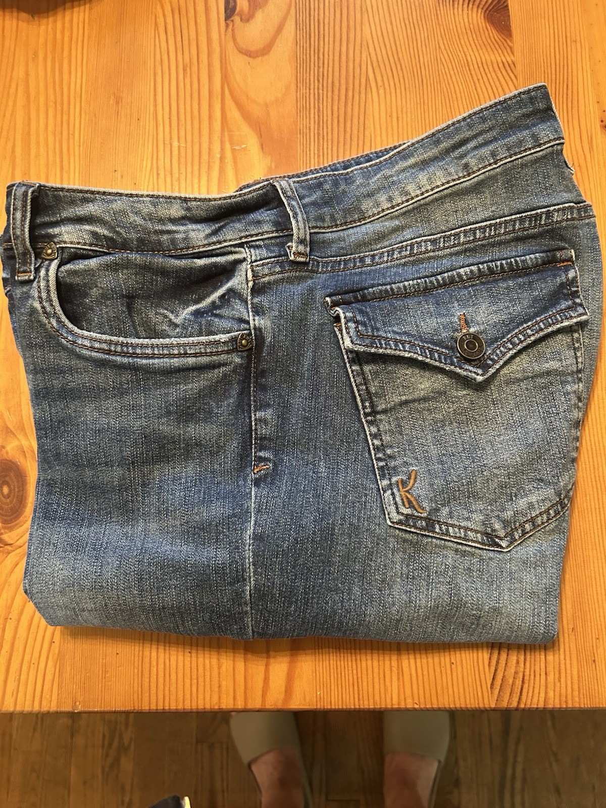 Kut From The Kloth Jeans Women Size 14 Blue Katy Boyfriend Flap Pockets