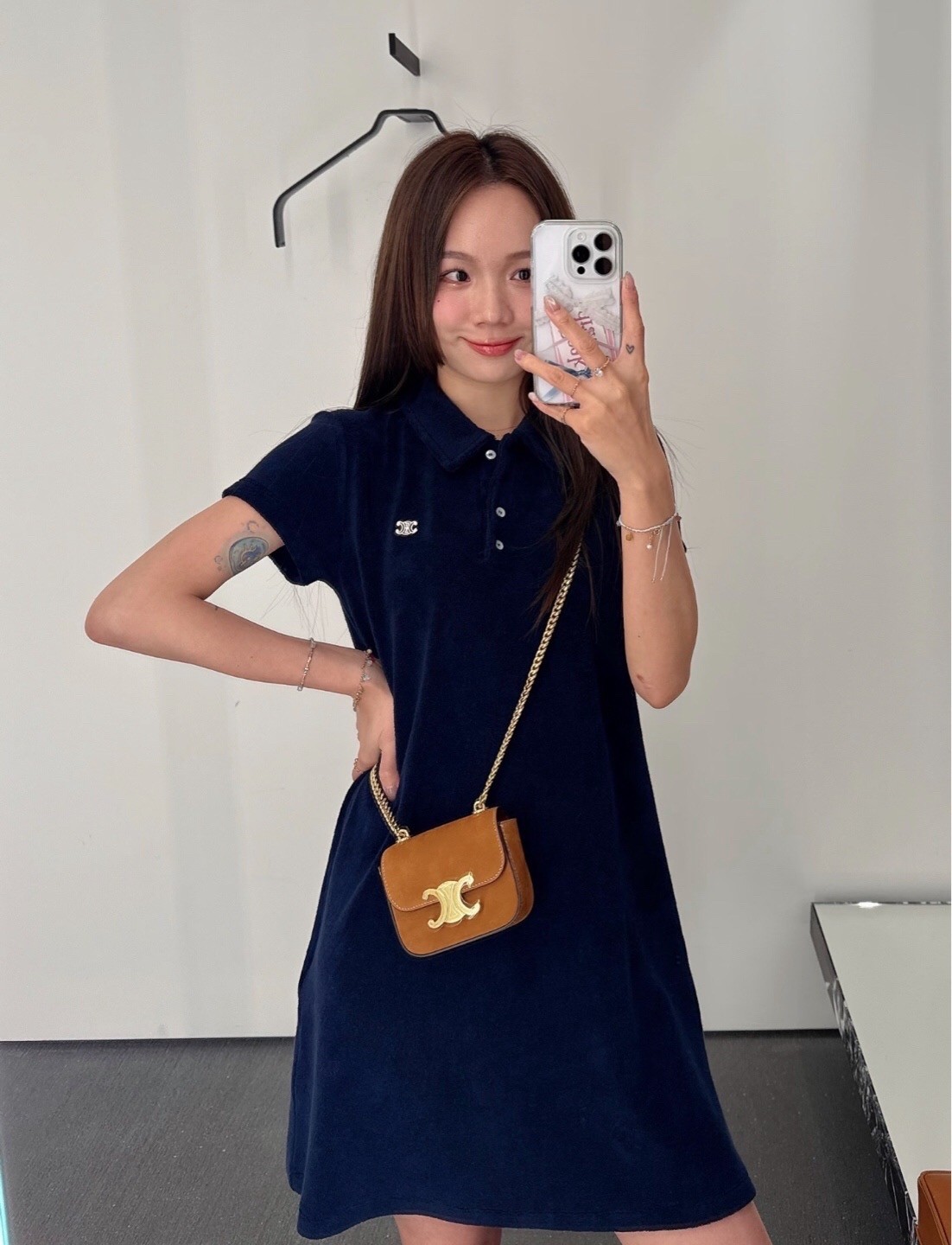 Celine Pre-Owned Authentic Crossbody Bag Beige 11*4*9.5cm