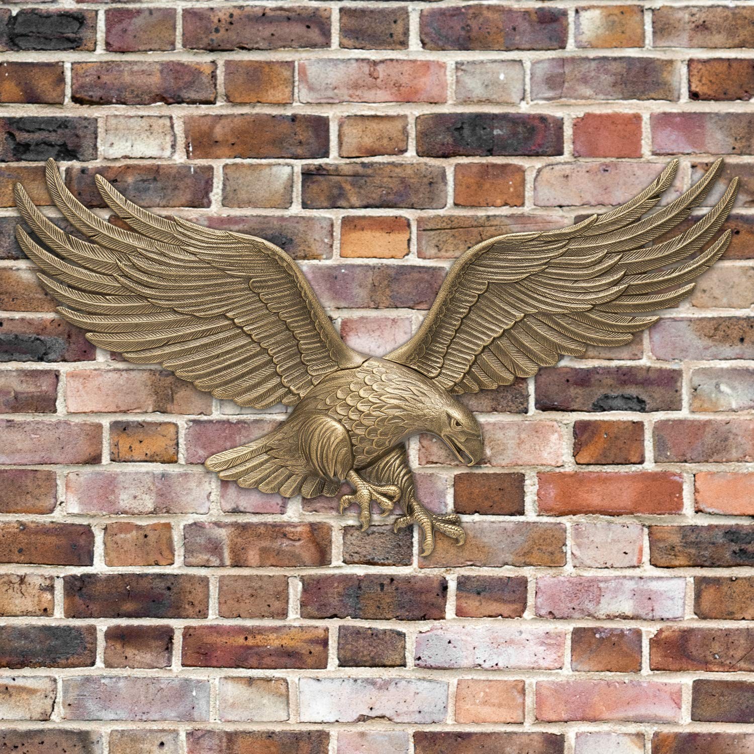 Whitehall Products Antique Brass Wall Eagle 00755, 36 inches wide by 11 inches h