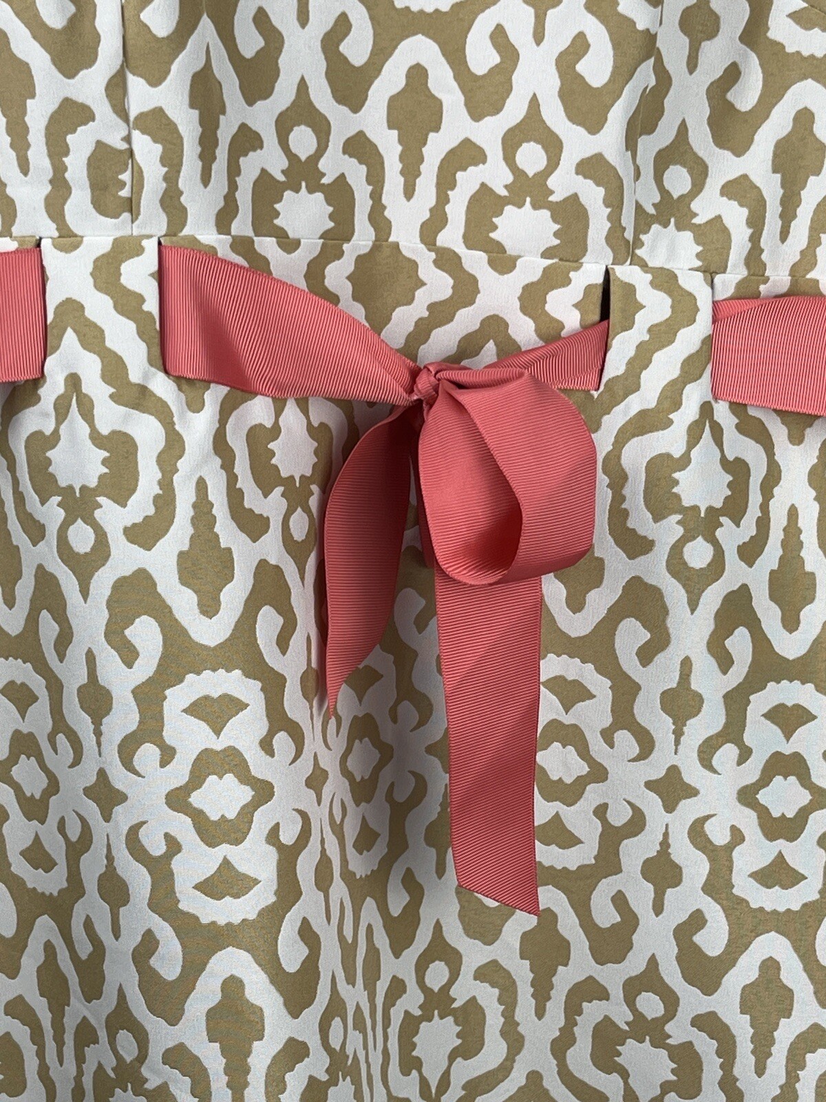 Jessica Howard Sheath Dress 10 Petite Beige White Geometric Pink Belt NWT 10P