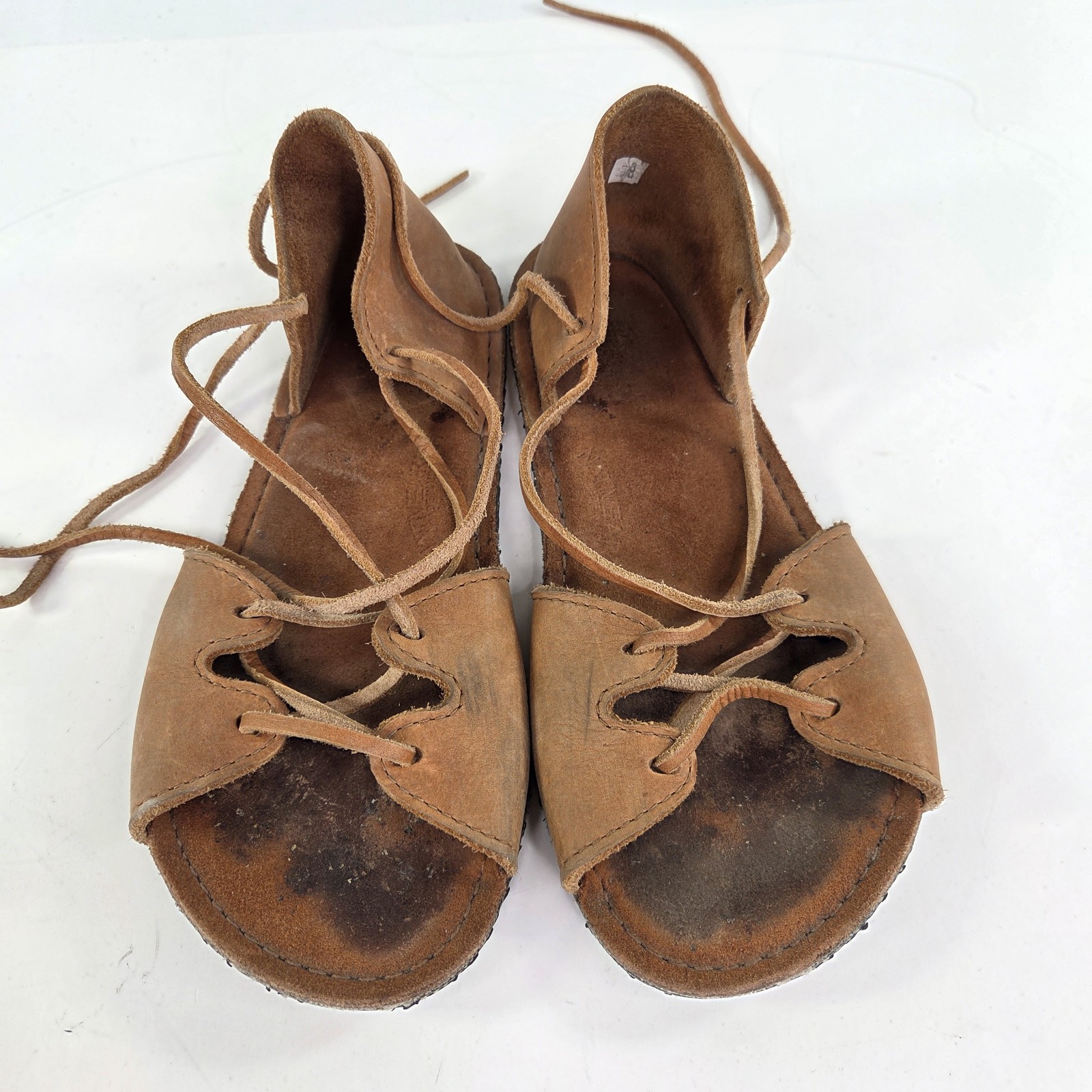 Medieval Renaissance Nativearth Gladiator Sandals US 8 Womens Brown Lace Shoes