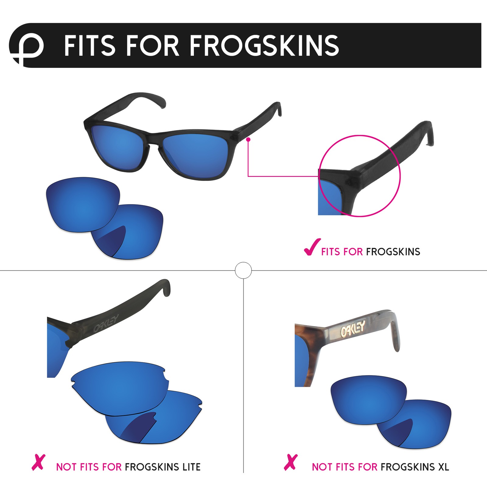 Lenslog Polarized Replacement Lenses For-Oakley Frogskins Sunglass OO9013-Opts