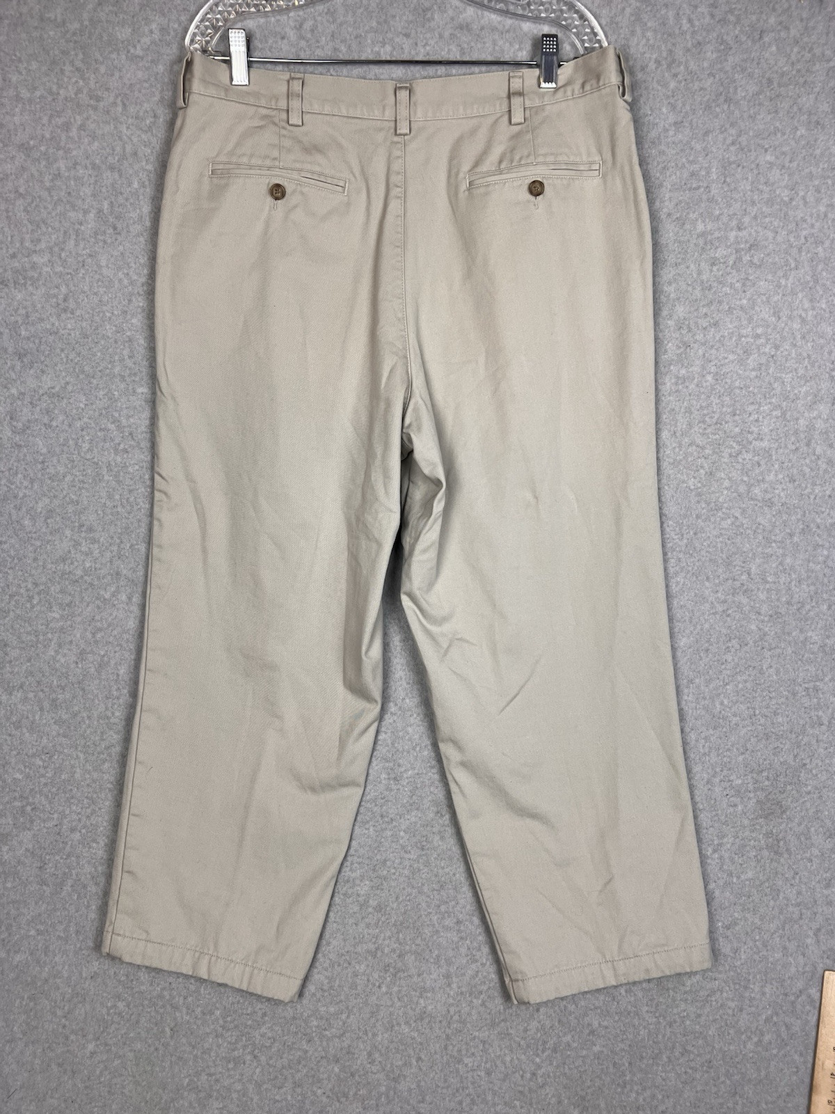 L. L. Bean Flannel Lined Khaki Pants Mens36X29 Beige Natural Fit Chino 0Ak19