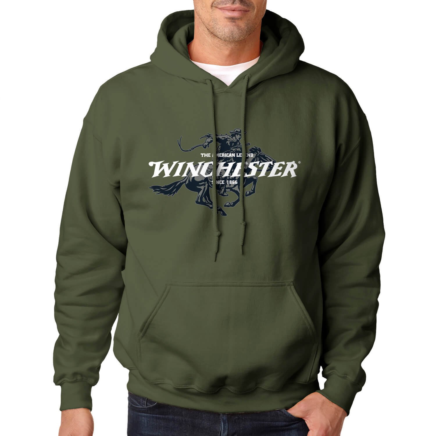 Winchester Classic – Legend Rider Printed Fleece Pullover Hoodie for Men