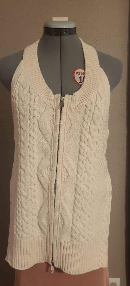 3.1 Phillip Lim Halterneck Medium Knit Off-white Wool Blend Front zip