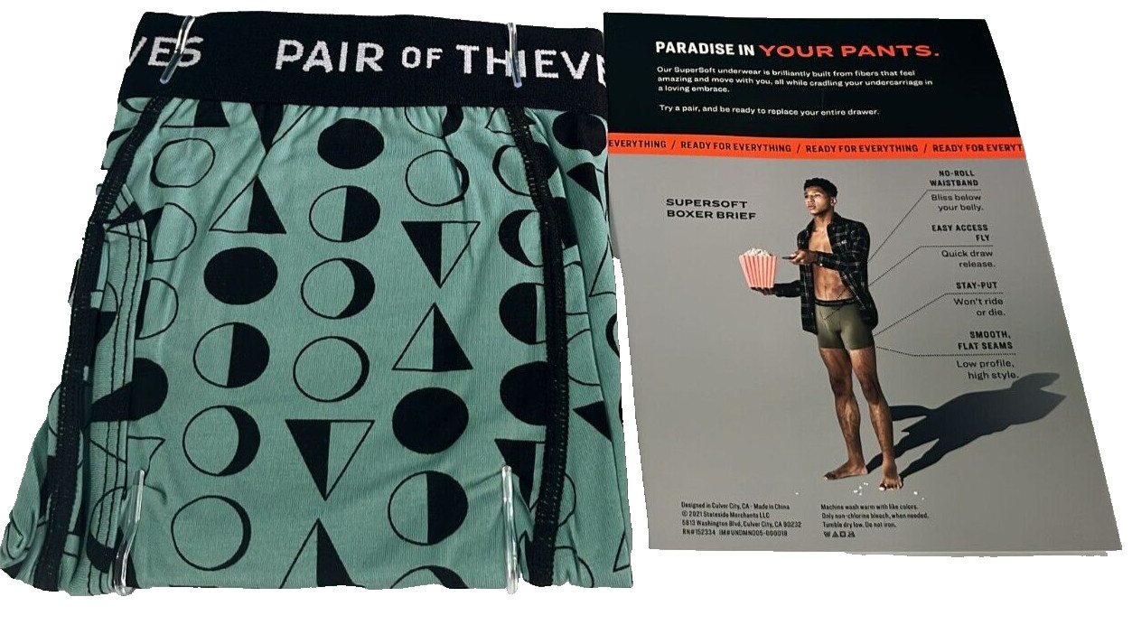 Pair of Thieves Men’s Super Fit Boxer shorts -size xL/soft moss/2 Pack SEALED