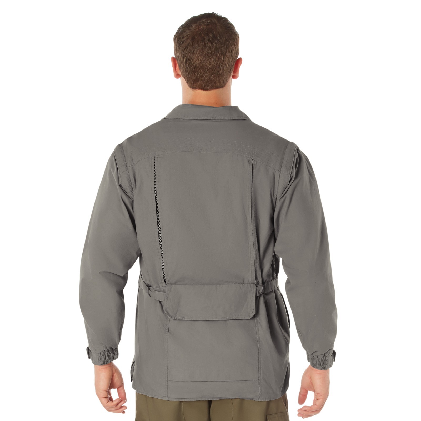 Convertible Safari Trailblazer Tactical Vest Jacket with Removable Sleeves Khaki