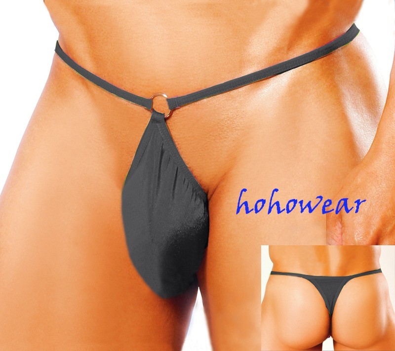 Men’s Sexy Stretch Solid Pouch Thong-Back Underwear #126