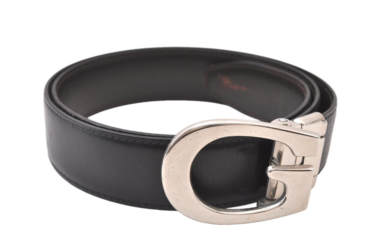 Authentic GUCCI Vintage Belt Leather Size 77-82cm 30.3-32.3″ Black 869AA