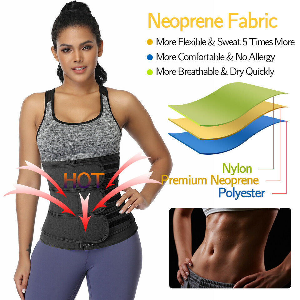 Women Waist Trainer Cincher Trimmer Belt Sauna Sweat Weight Loss Body Shaper Hot