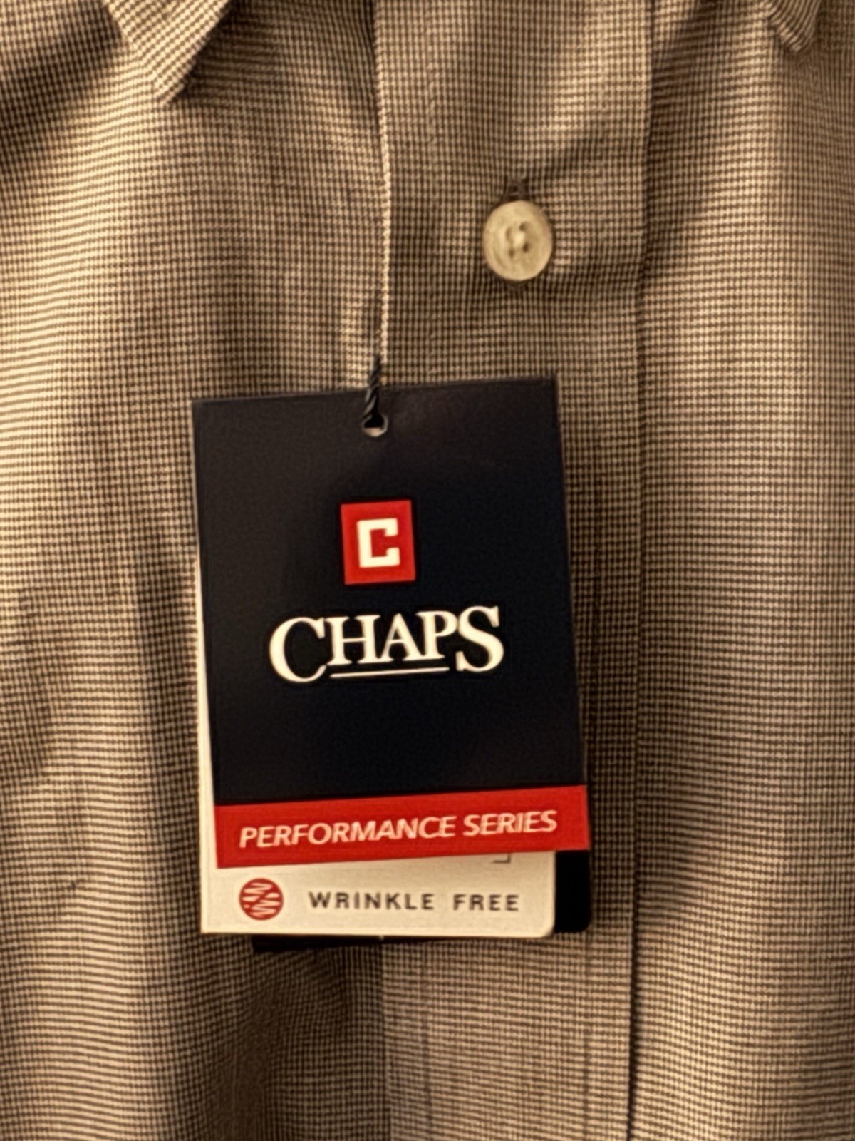NWT Mens Size 17.5 36/37 Chaps Essentials Wrinkle Free Regular Fit Dress Shirt