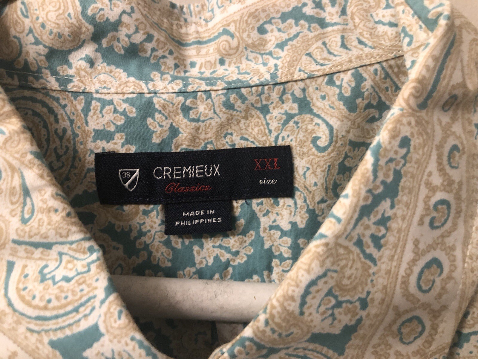 NWOT Daniel Cremieux Mens Classics Paisley Teal Beige Tan XXL 2XL Rare Shirt!