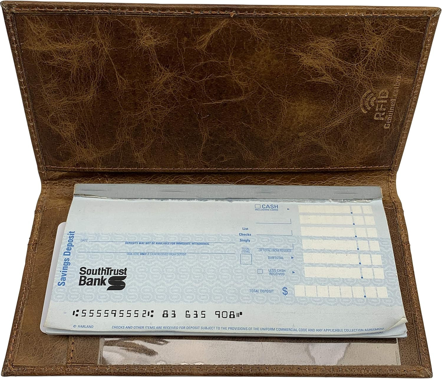 Genuine Leather Checkbook Cover for Men & Women Checkbook Holder Wallet RFID Blo