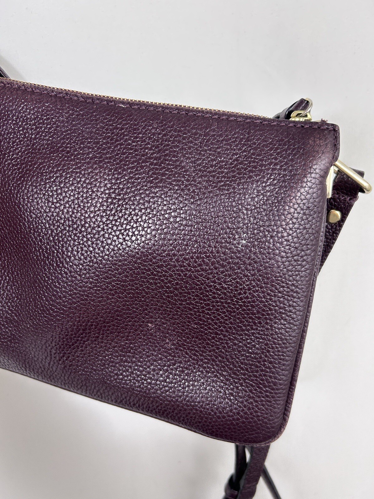 Kate Spade Burgundy Wine Small Crossbody Purse Handbag 10x7x3 Flaw Repair Needs