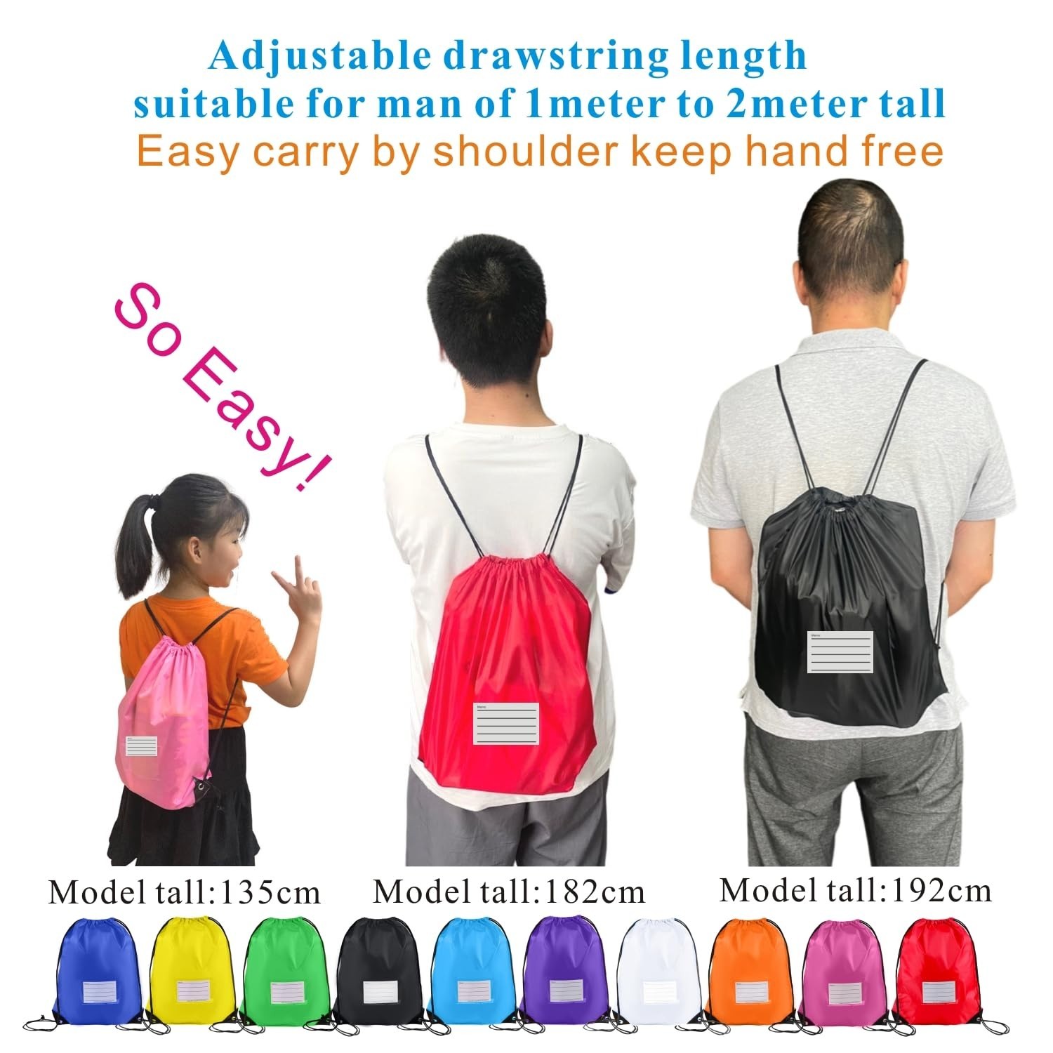 20 Pcs Drawstring Backpack Bulk – DIY Gym Sports Travel Yoga Cinch Bags – Orange