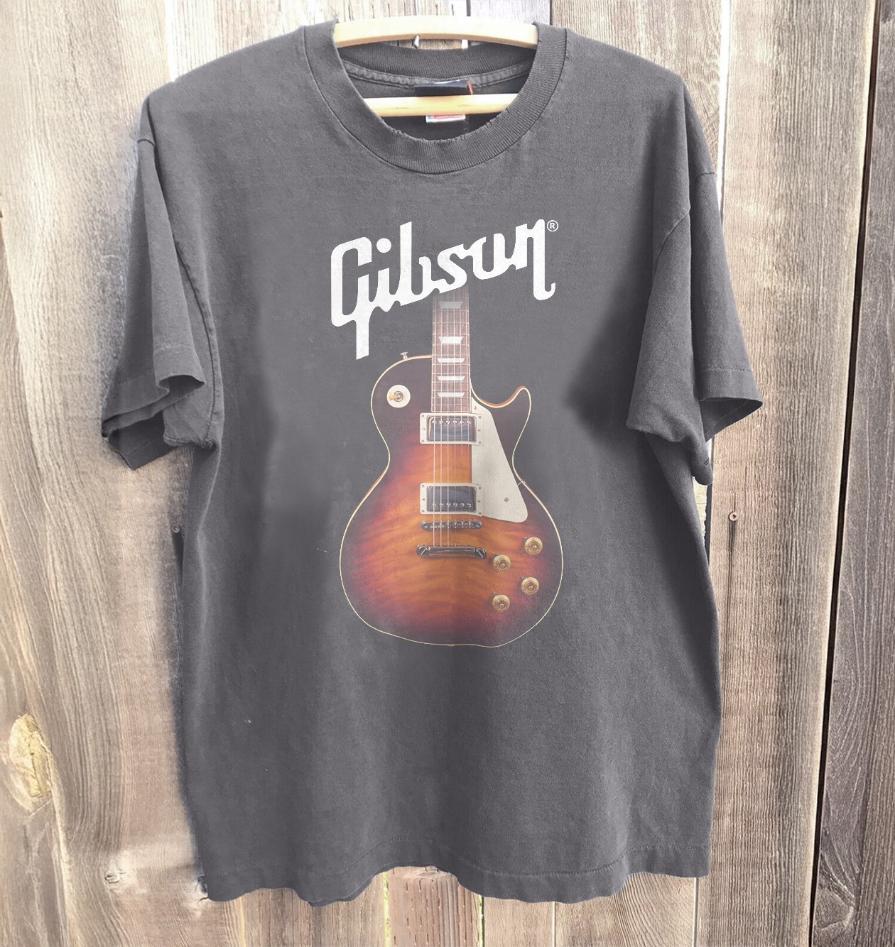 New Gibson Tee Les Paul Guitar Unisex T-Shirt Charcoal Size S-5XL