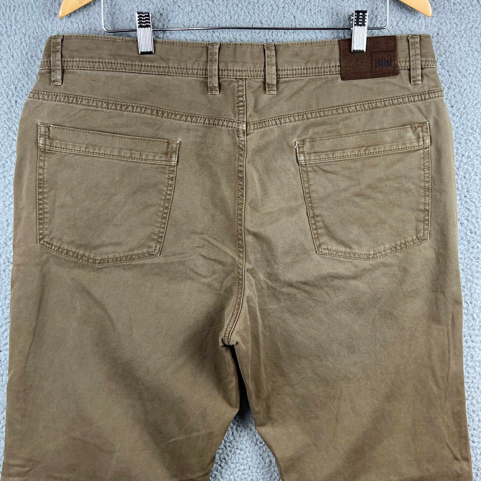 Hiltl Two Face Green Chino Pants Mens 40×34 Stretch Cotton Blend 5 Pocket