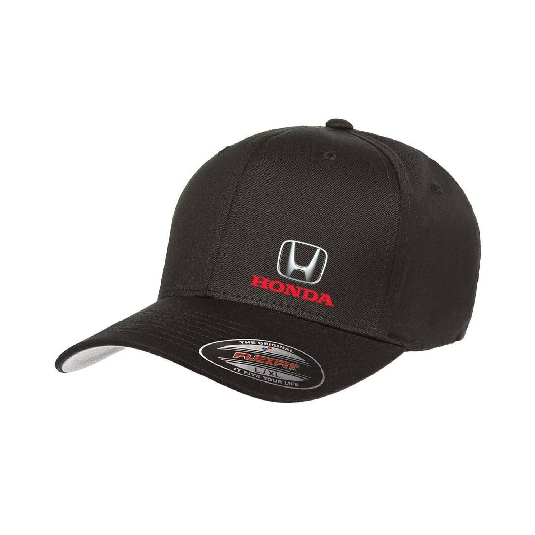 Honda Car Motor Civic Side Logo Cap 5001 Navy Flexfit Baseball Hat S/M and L/XL