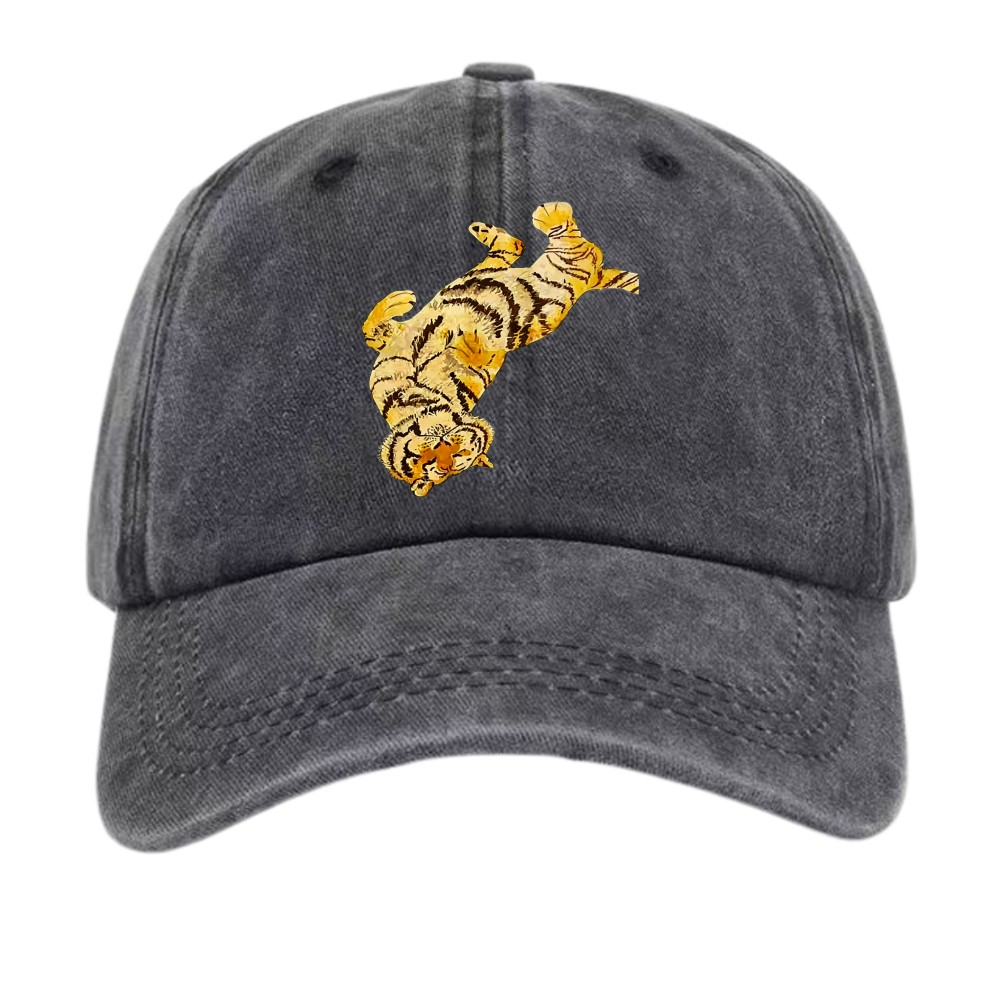 Art Tiger Illustration Unisex Outdoor Nature Cotton Dad Hat