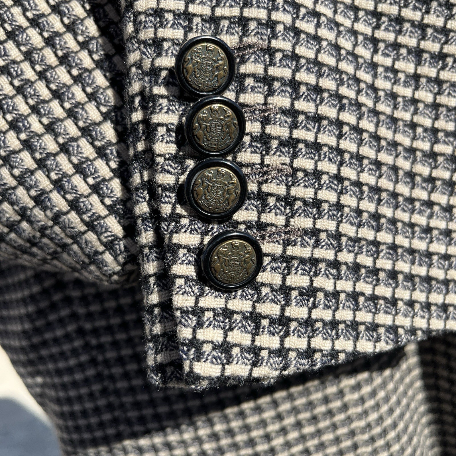 Zanetti Wool Men’s (44) hounds tooth made in Italy formal business suit blazer