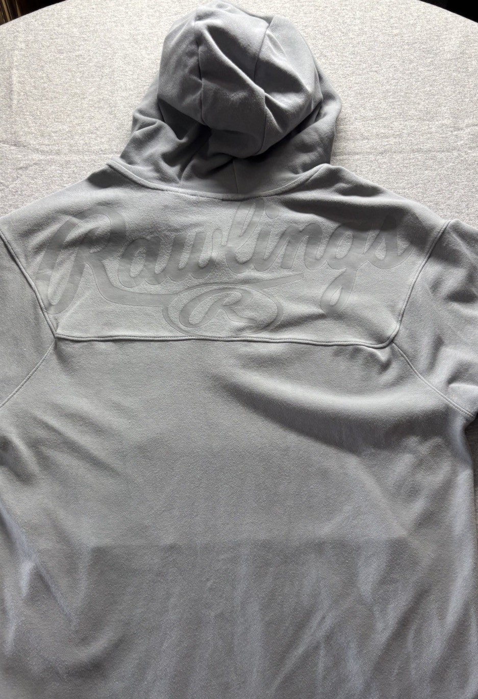 Rawlings Short Sleeve Hoodie Mens LARGE Gray Athletic Shirt – Baseball ⚾️