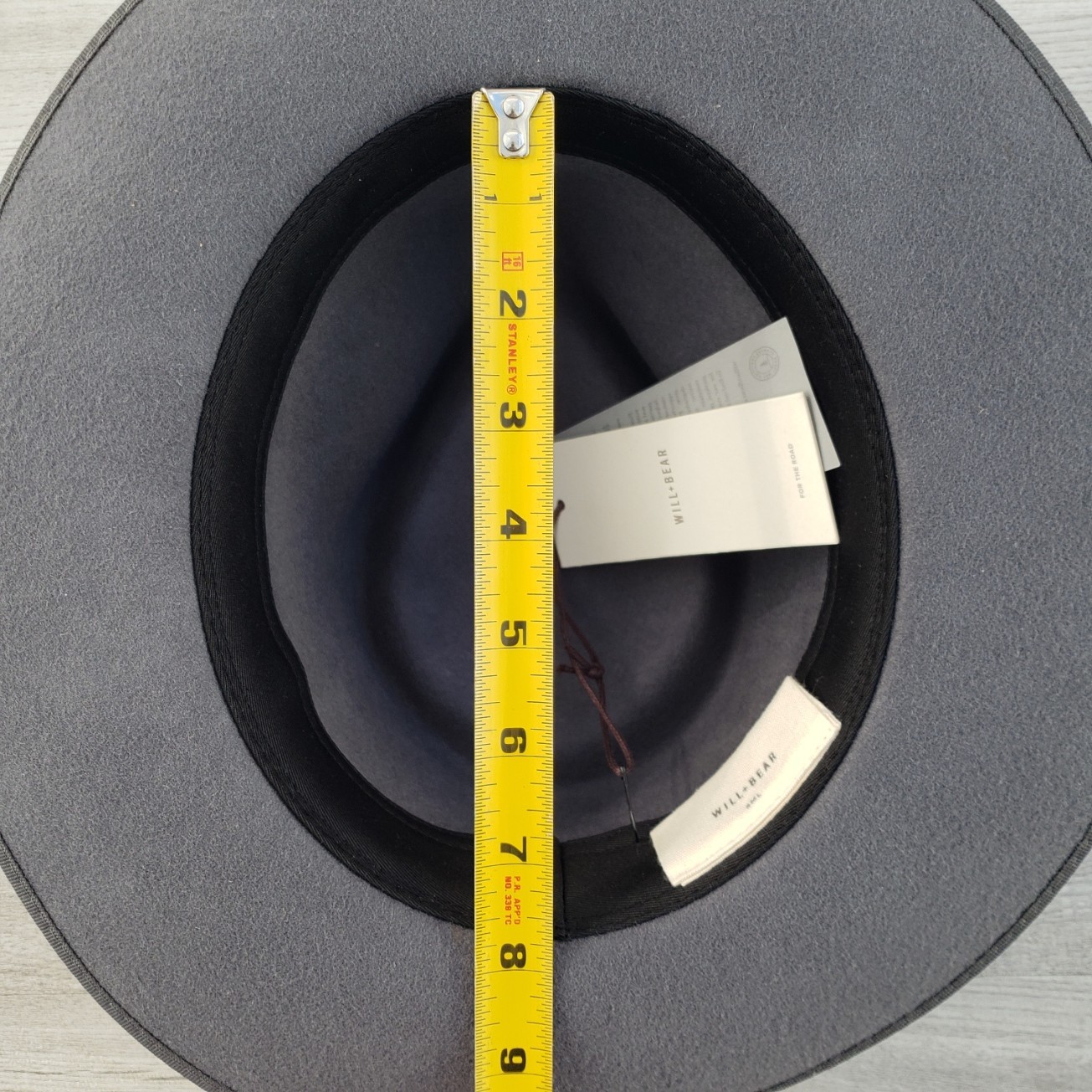 Will & Bear Calloway Ash Wide Brim 100%Wool Unisex Hat Small Gray Fedora Rancher
