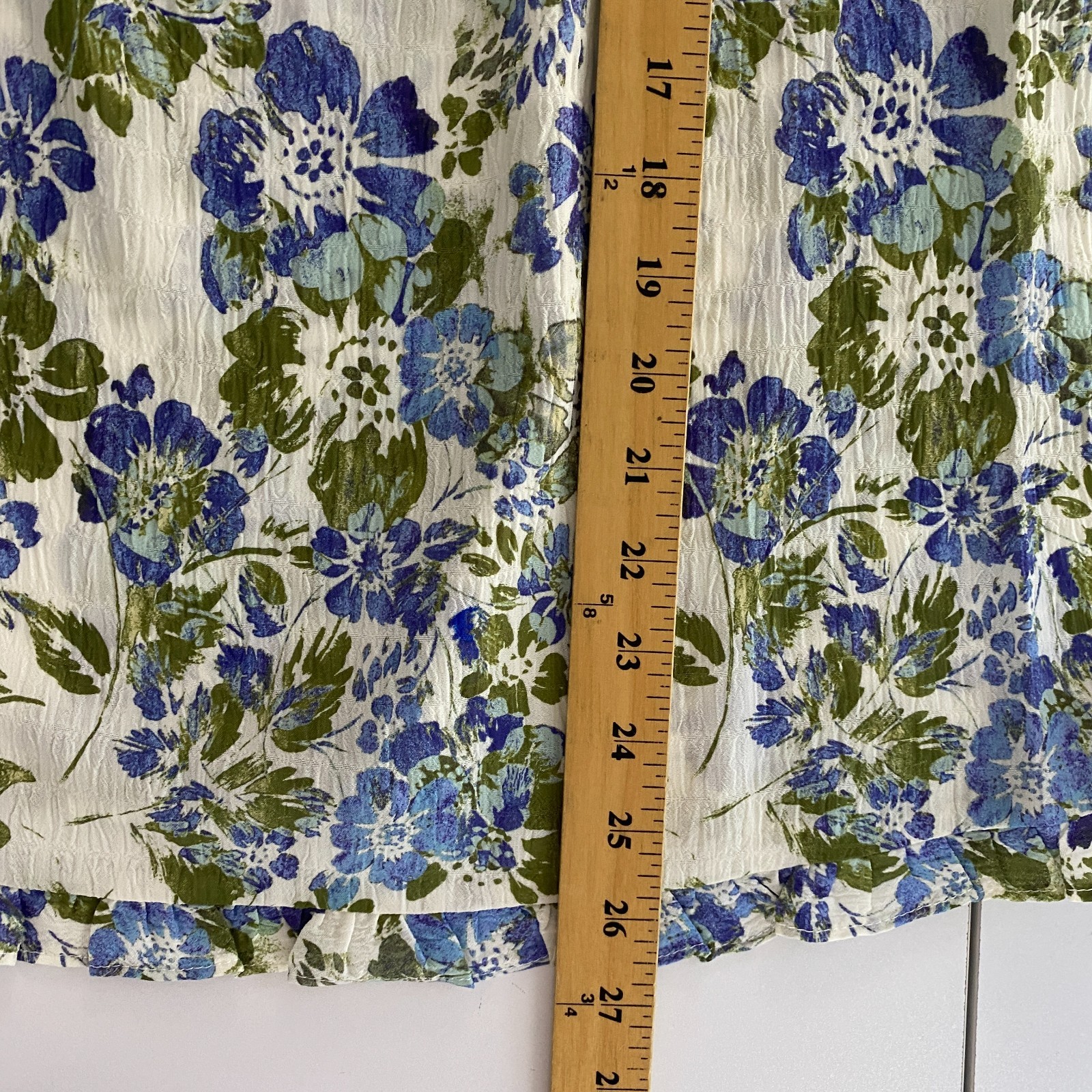 Rose + Olive Pintuck Popover Blouse Size 1X Multicolor Floral Boho Short Sleeve