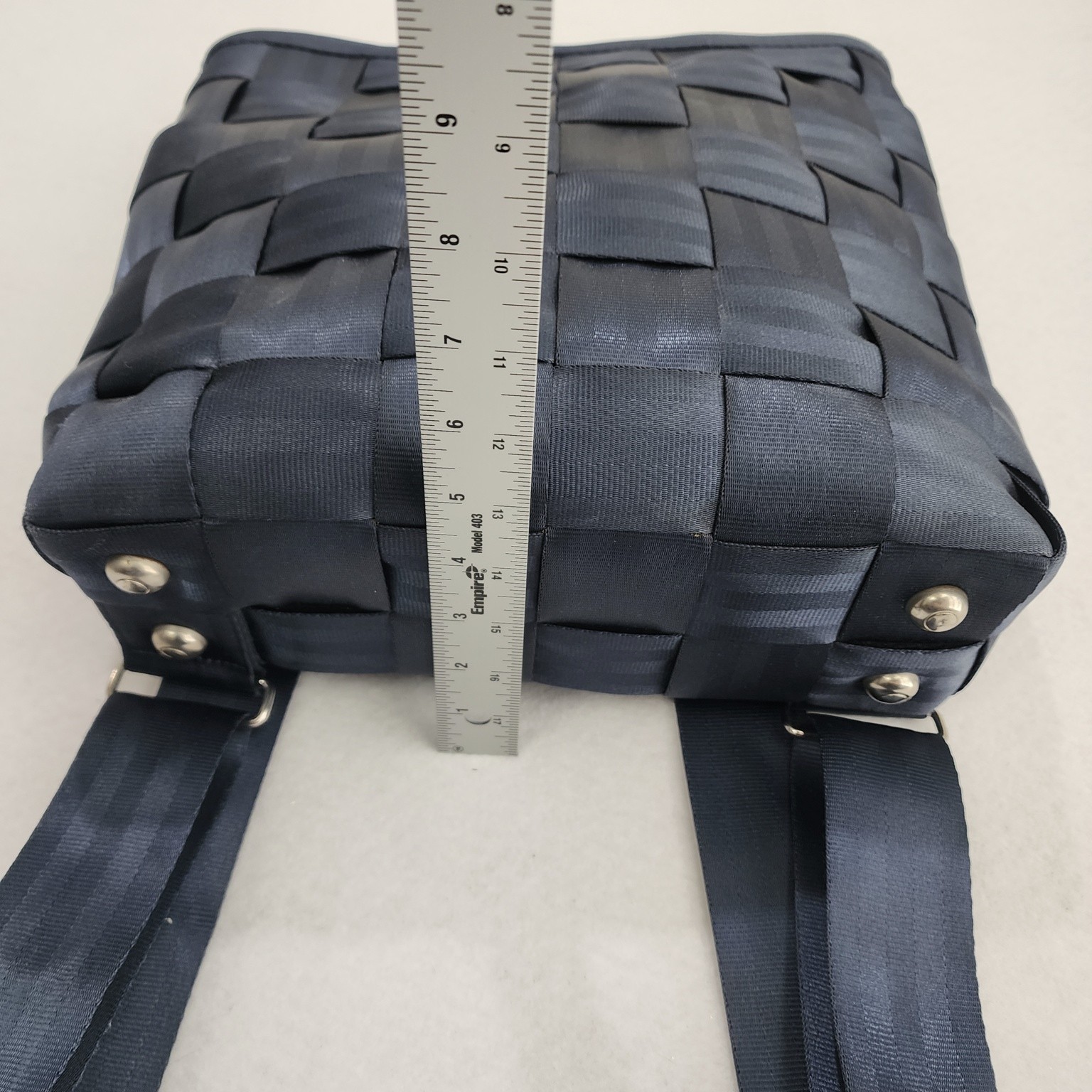 Harveys Backpack Original Seatbelt Blue Woven Inner Pocket Adjustable Shoulder