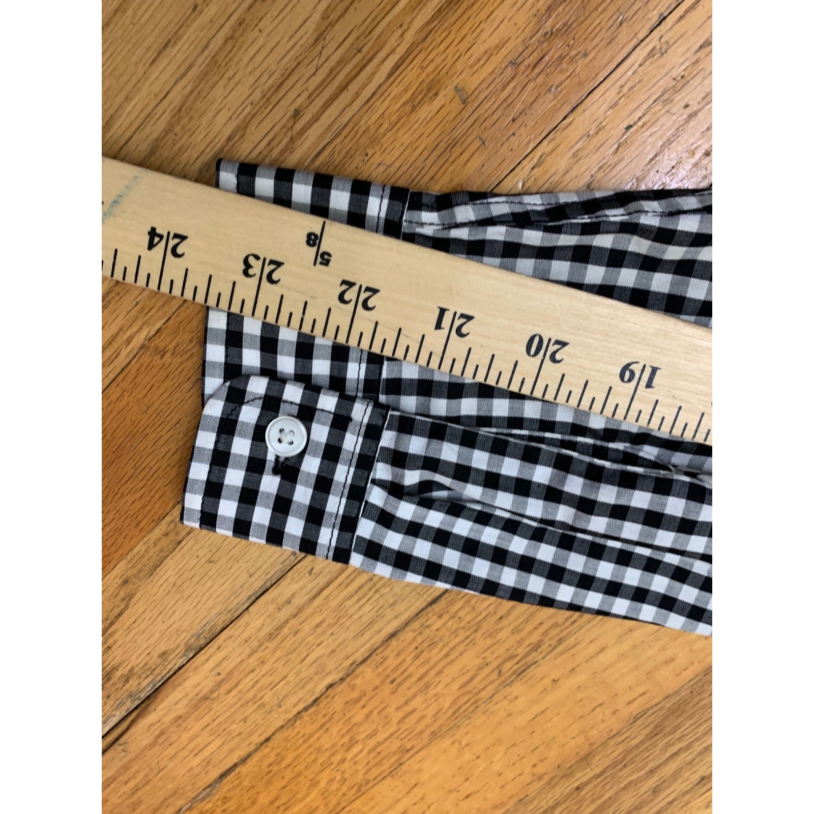 Talbots Women’s Black White Gingham 100% Cotton Button Shirt Portugal Size M