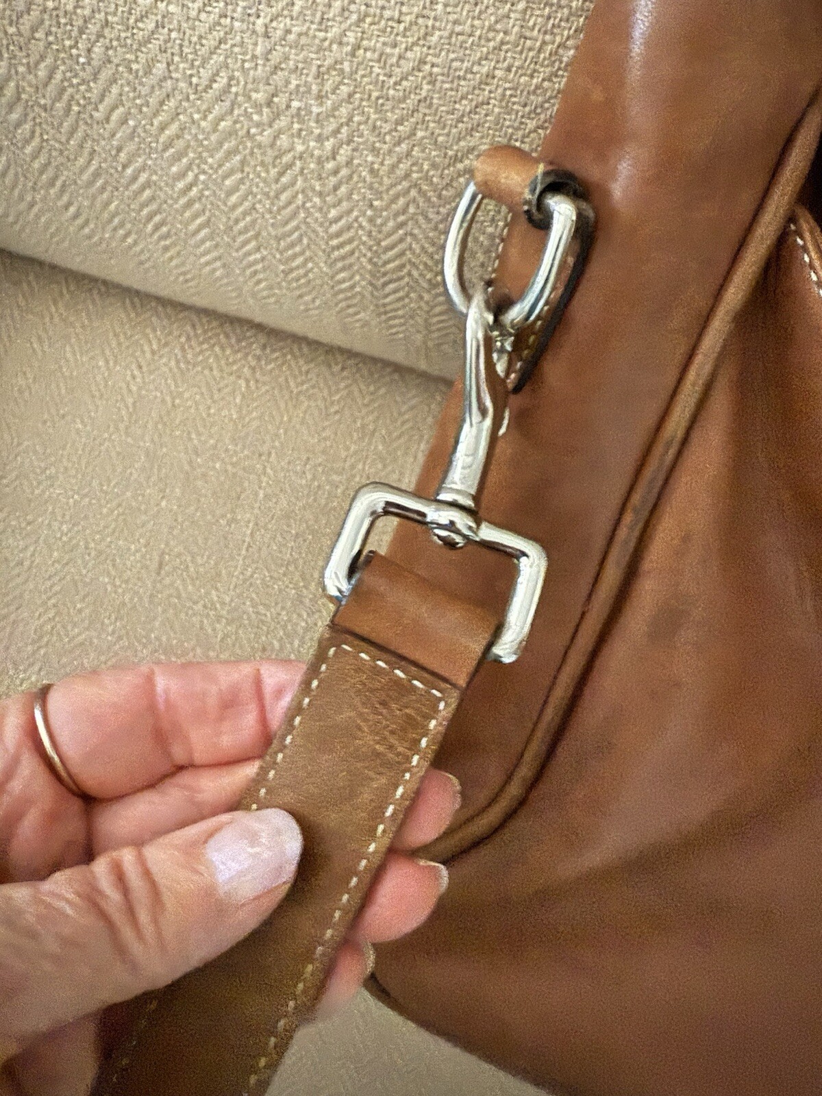 COACH leather brown shoulder bag briefcase laptop bag gently used as shown