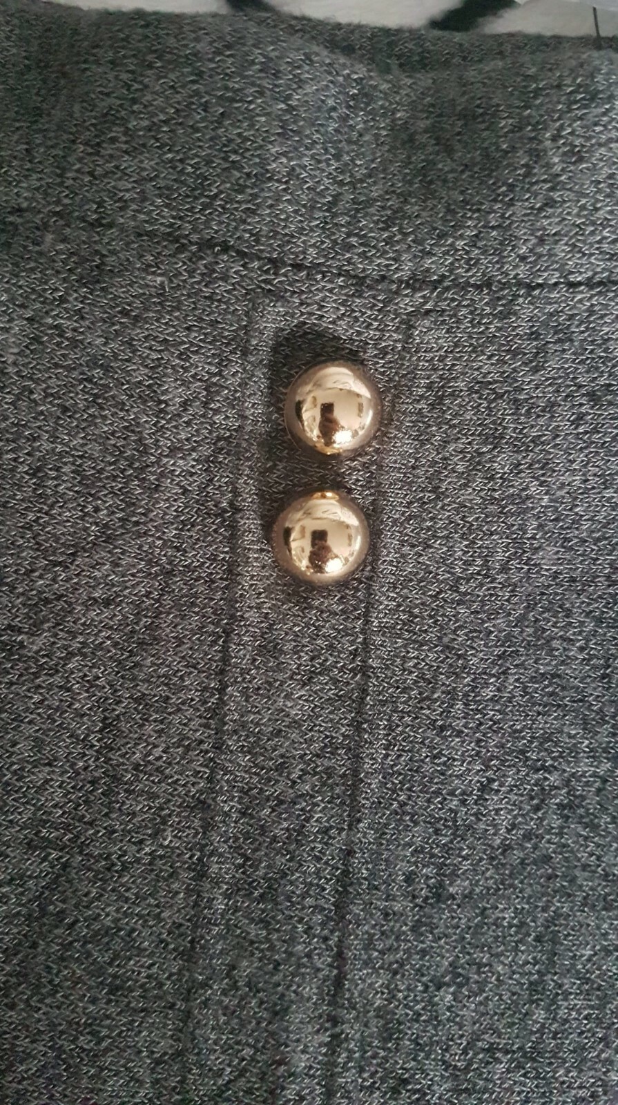 BNWT GREY ATMOSPHERE PRIMARK SKIRT WITH GOLD BUTTONS SIZE 12UK STRETCH WARM TAG