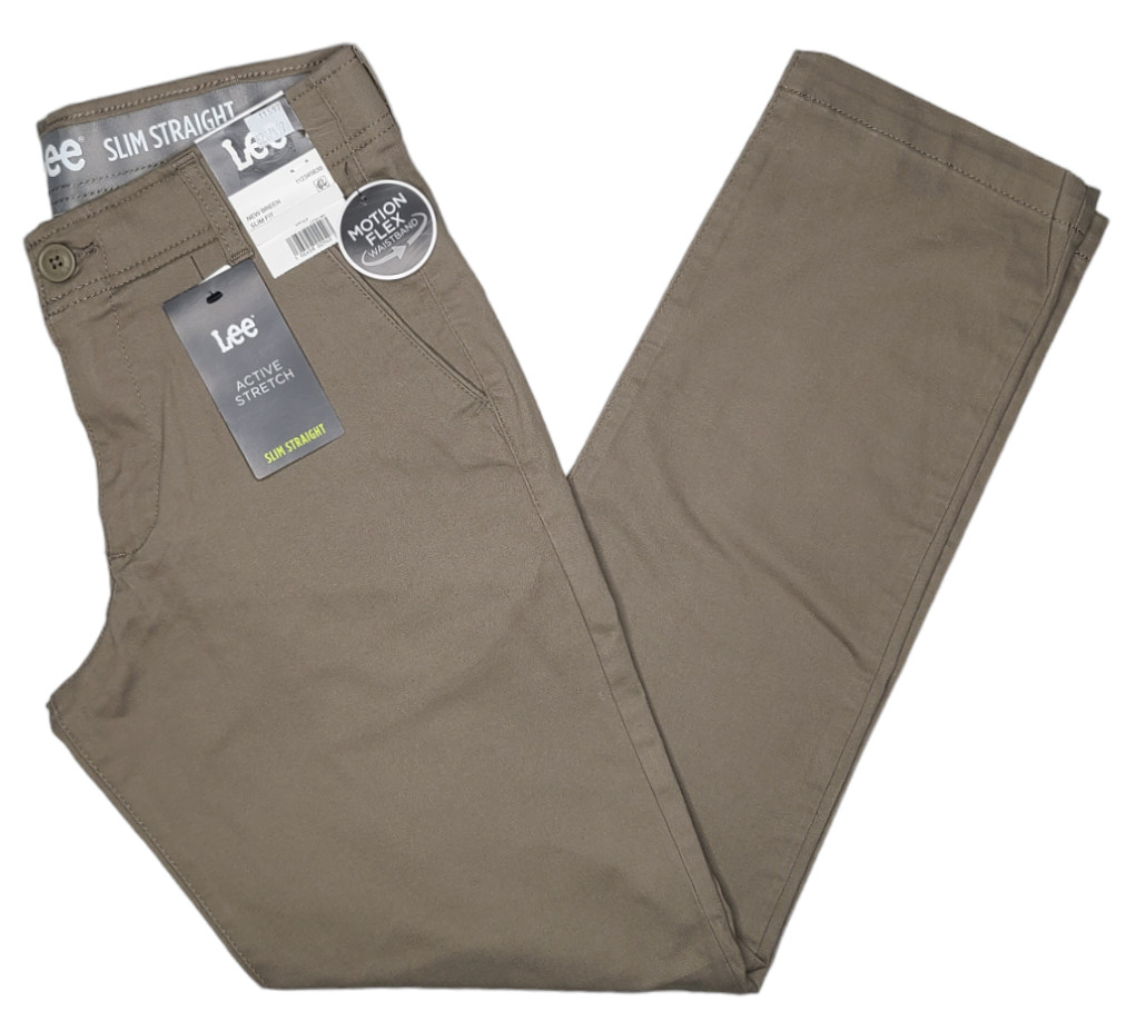 Lee #11597 NEW Men’s Active Stretch Motion Flex Waistband Slim Straight Pants