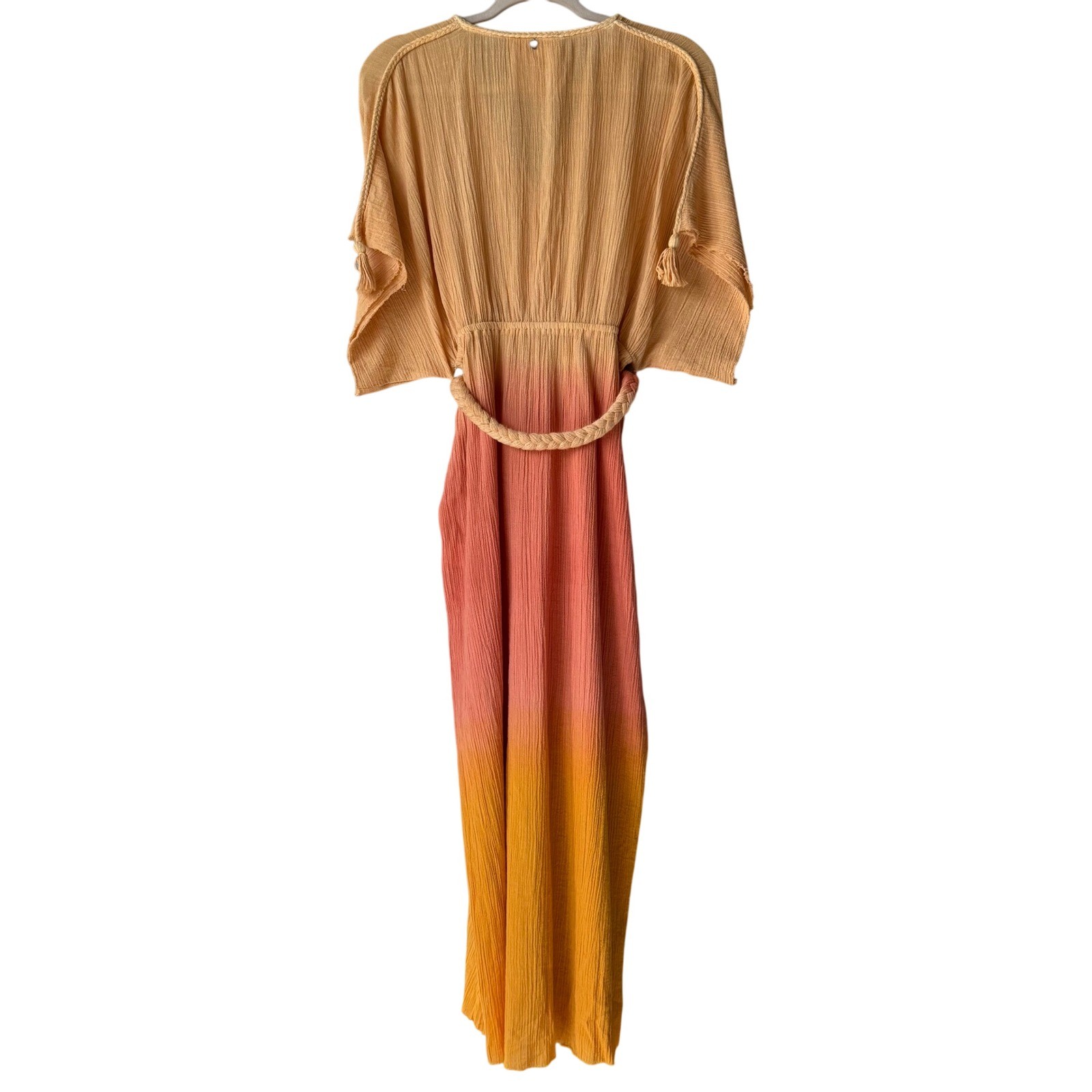 Z&L Europe Dip Dye Ombre Maxi Dress Boho Beach Resort Sunset Kaftan M