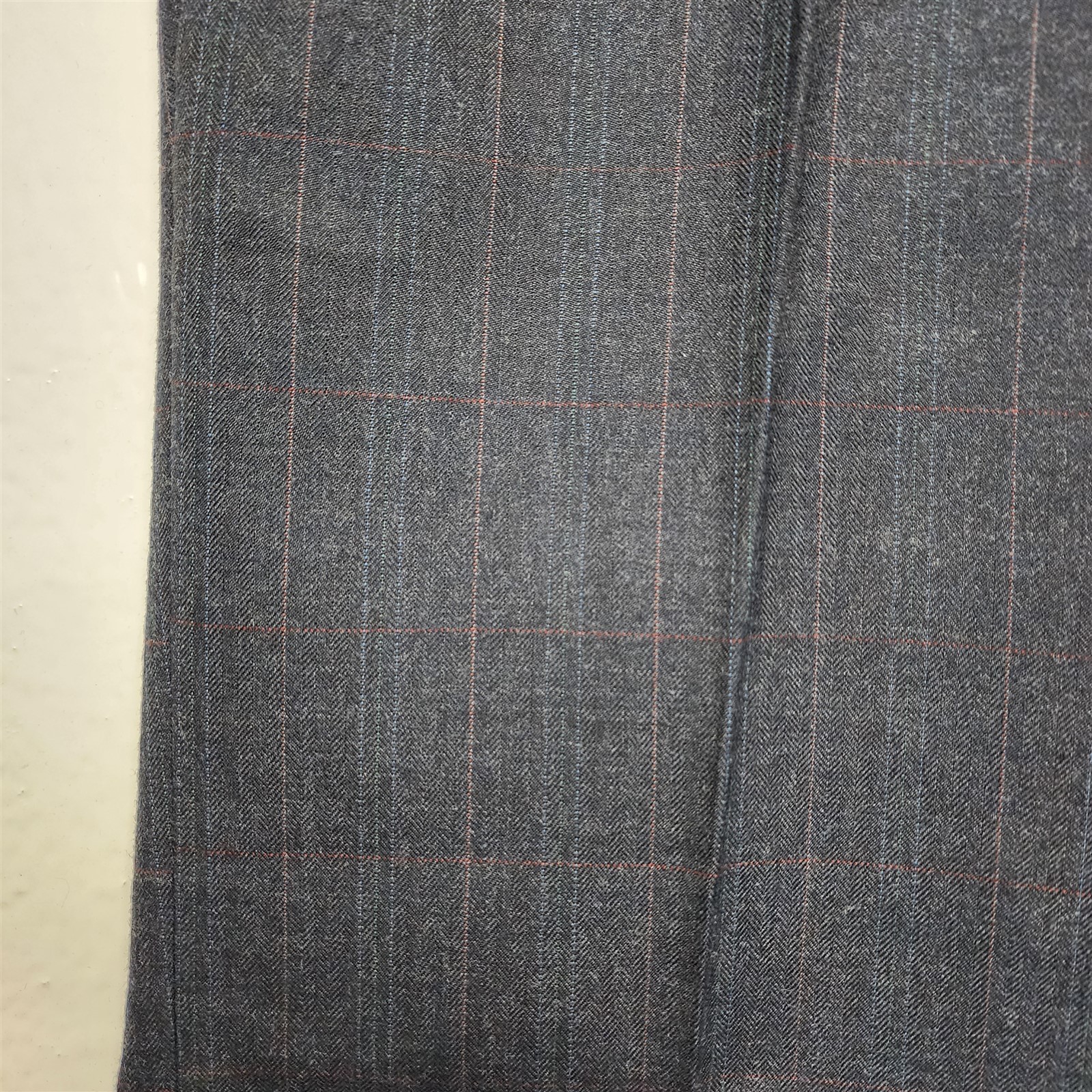Vtg Old Money 28×30 Dark Gray Herringbone Check Wool Tweed Flat Front Mens Pants