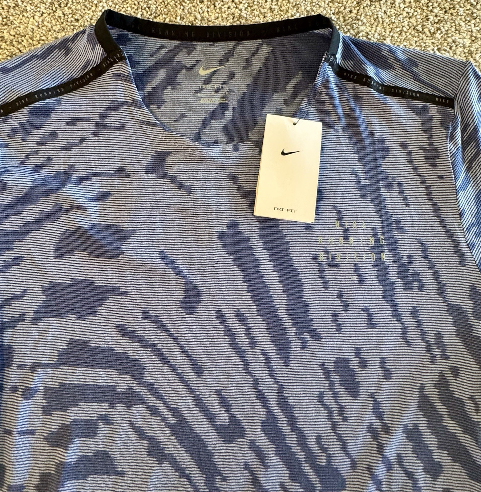 Nike Mens Large Dri-Fit Run Division Rise 365 Running T-Shirt DM4636-548 Marine