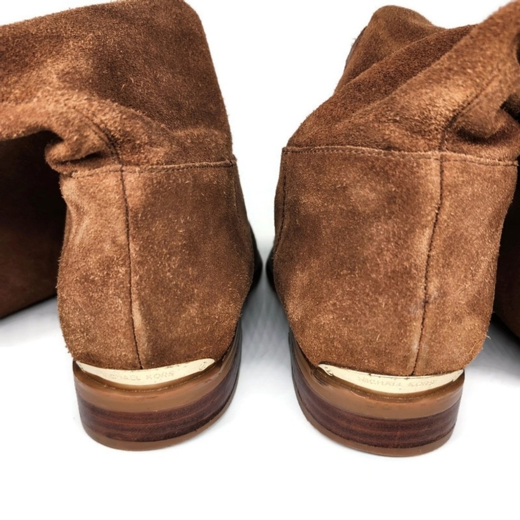 Michael Kors Regina Sz 7.5 Brown Suede Pull-On Tall Over-The-Knee Riding Boots