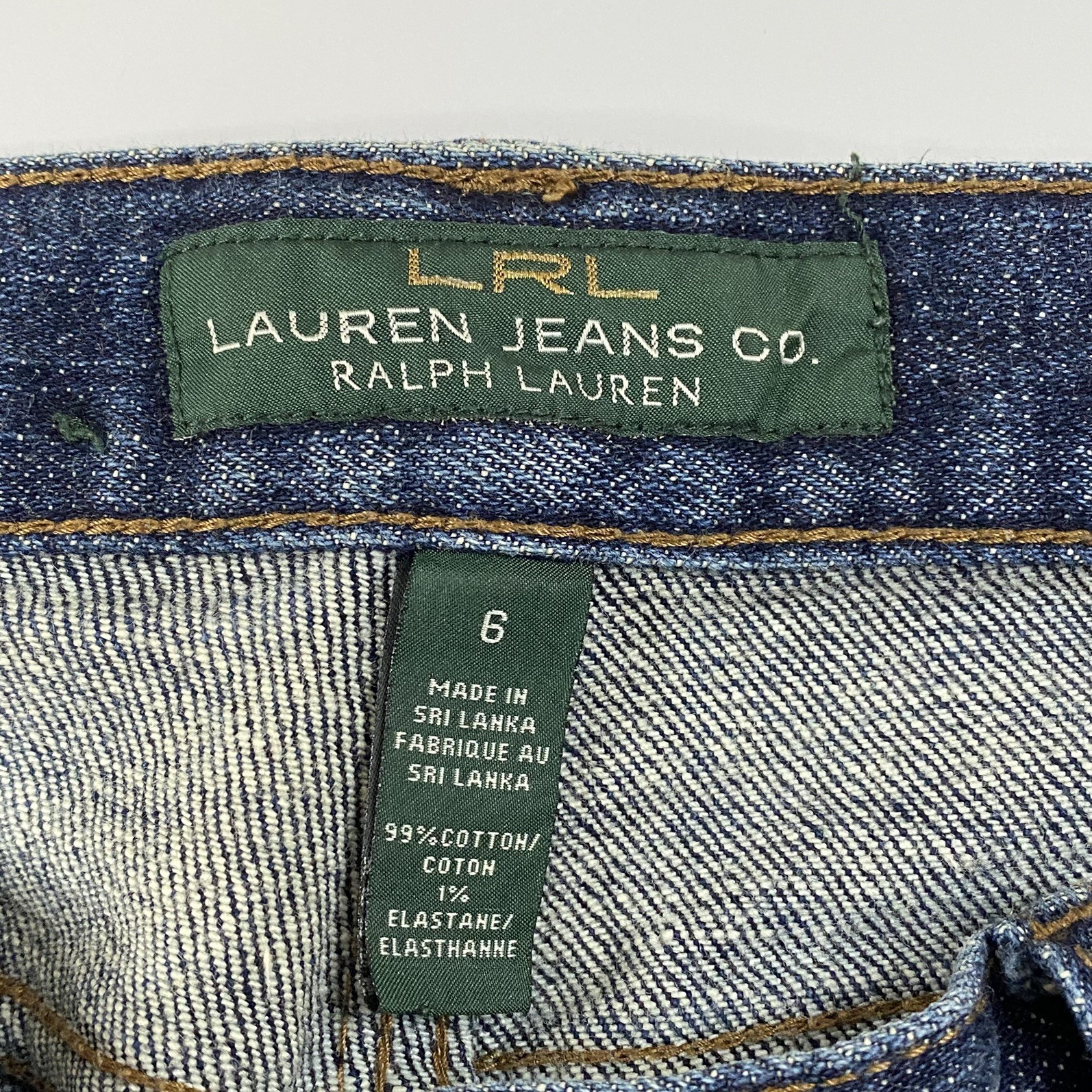 LRL Lauren Jeans Co Womens Classic Midcalf Denim Capri Denim Size 6 Dark Wash