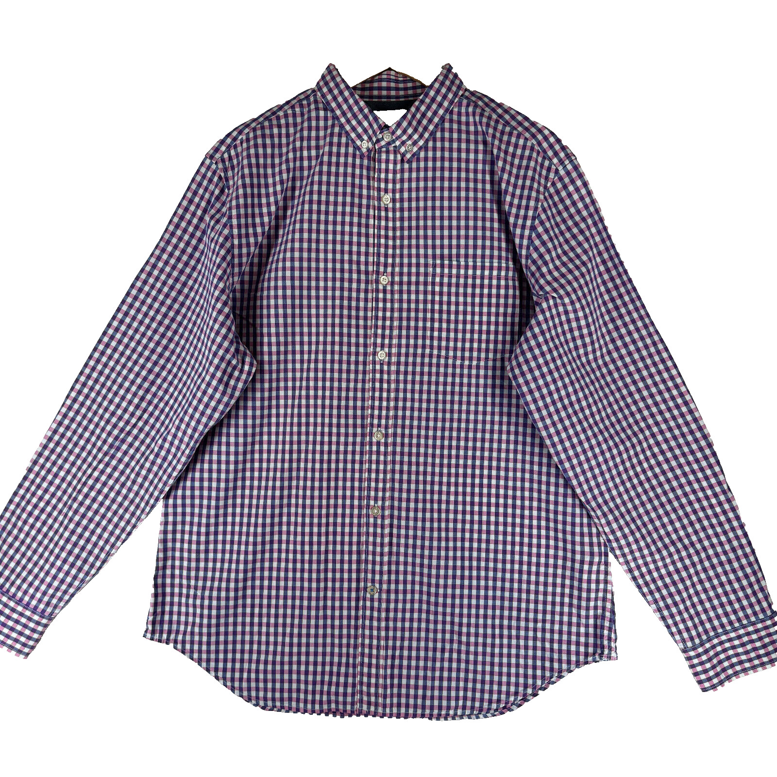 Banana Republic Grant Fit Men’s Size XL Check Cotton Custom Wash Casual Shirt
